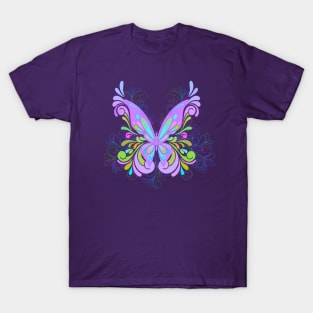 Elegant Butterfly Purple T-Shirt